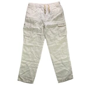 Tommy Bahama Linen Pants Mens Large Beige Cargo Relax Beach Vacation Drawstring